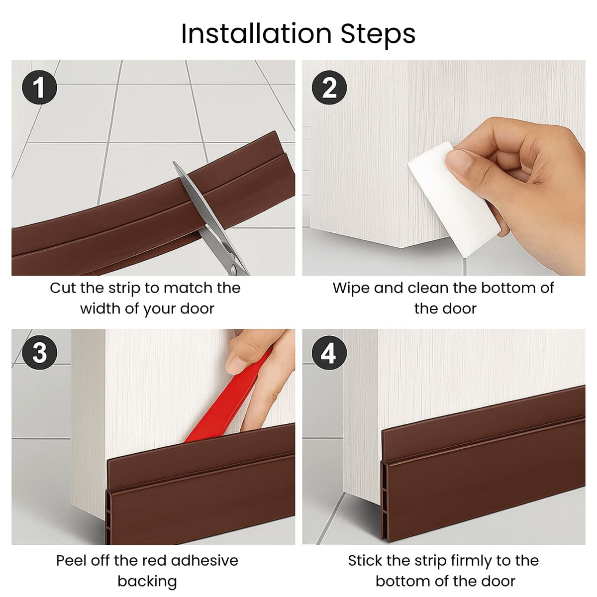 FabSealFlex™ Brown Door Bottom Sealing Strips (2pcs) product view 5