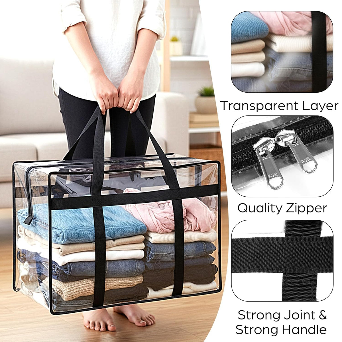 FabClearCarry™ Transparent Storage Bag (Black Trim) product view 5