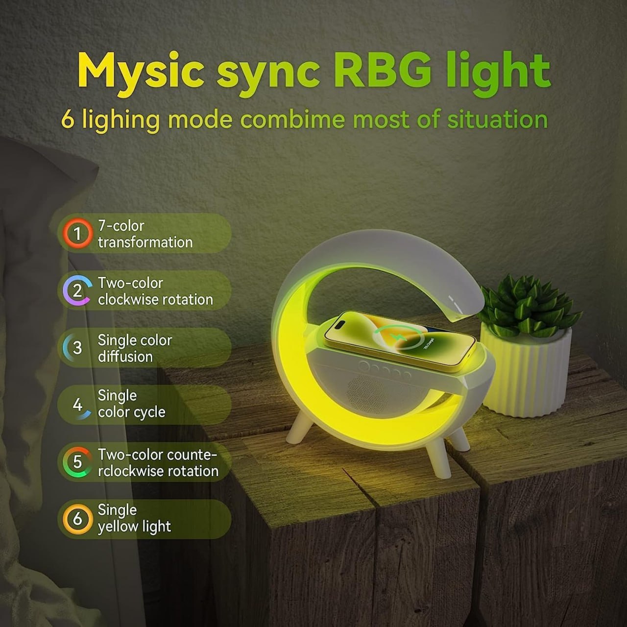 G-Shape LED Wireless Charging Speaker Lamp - Fab Alchemy