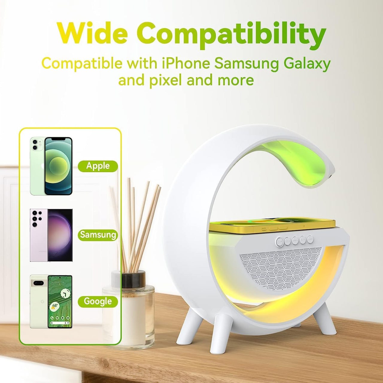 G-Shape LED Wireless Charging Speaker Lamp - Fab Alchemy