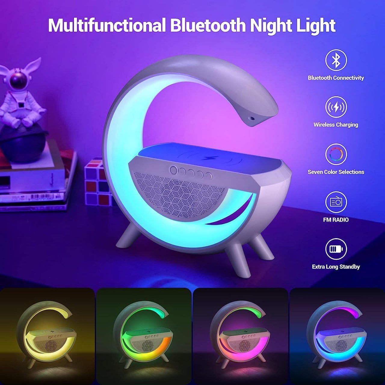 G-Shape LED Wireless Charging Speaker Lamp - Fab Alchemy