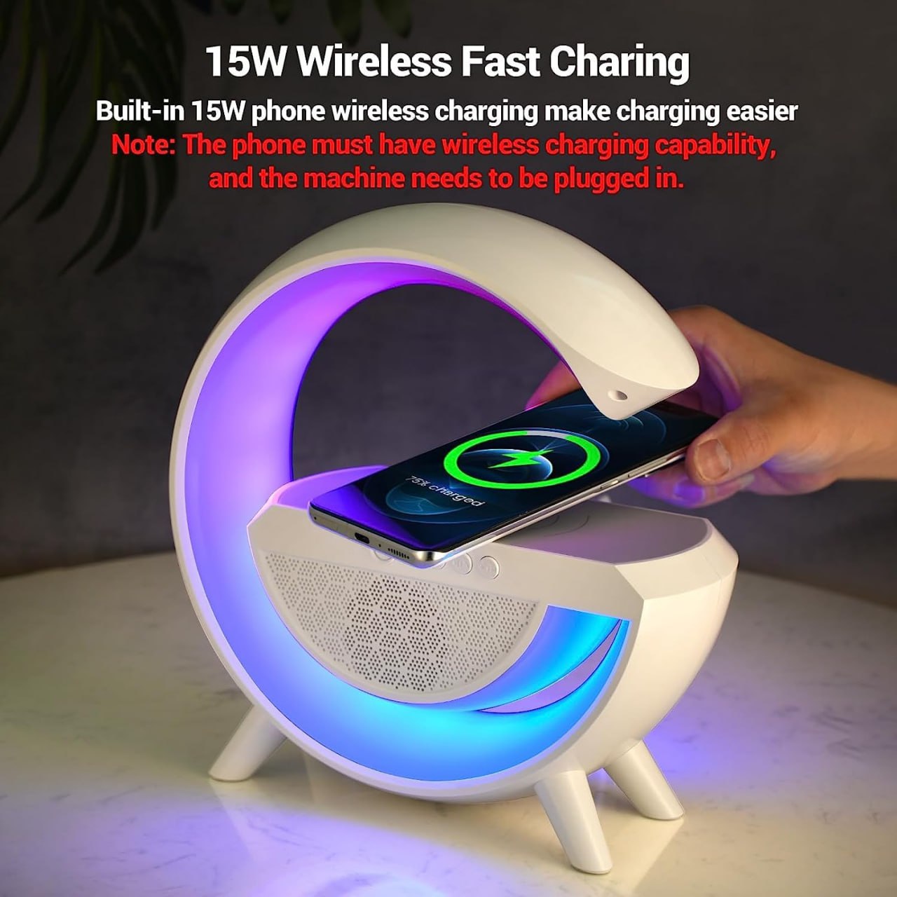 G-Shape LED Wireless Charging Speaker Lamp - Fab Alchemy