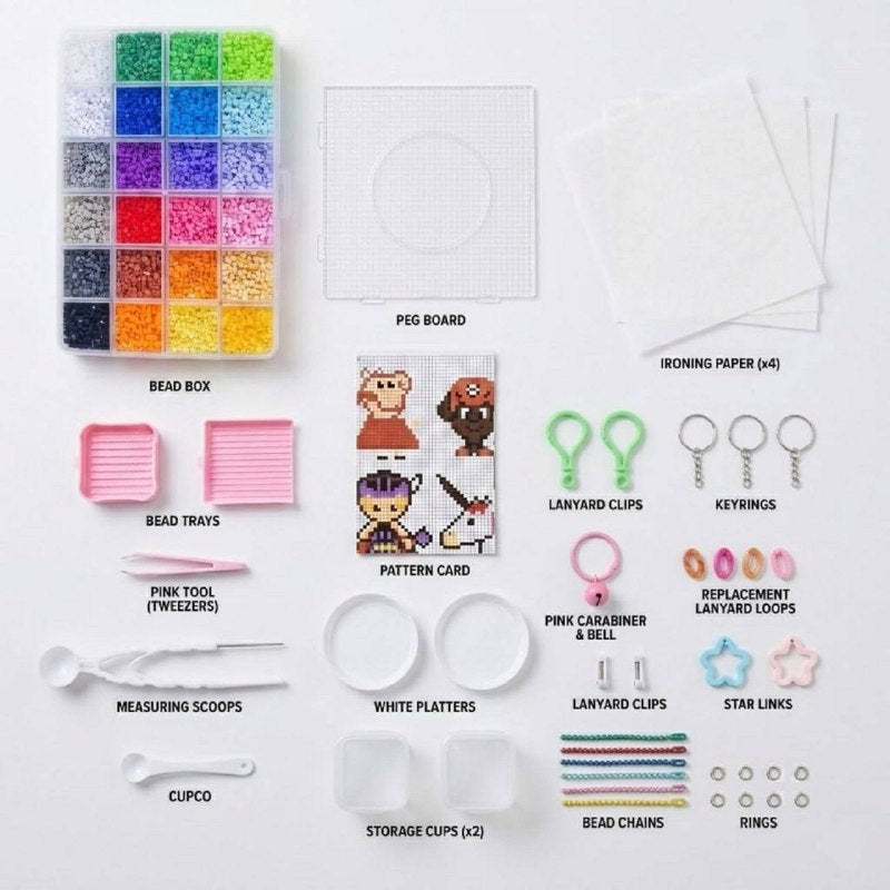 FabMosaic mini fuse bead kit with 24-colour case and accessories