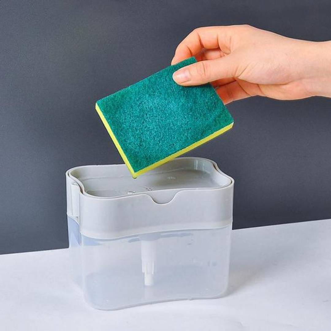UPGRADED Liquid Soap Dispenser & Sponge Holder (WITH FREE SPONGE) - Fab Alchemy