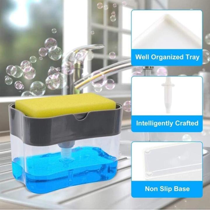 UPGRADED Liquid Soap Dispenser & Sponge Holder (WITH FREE SPONGE) - Fab Alchemy