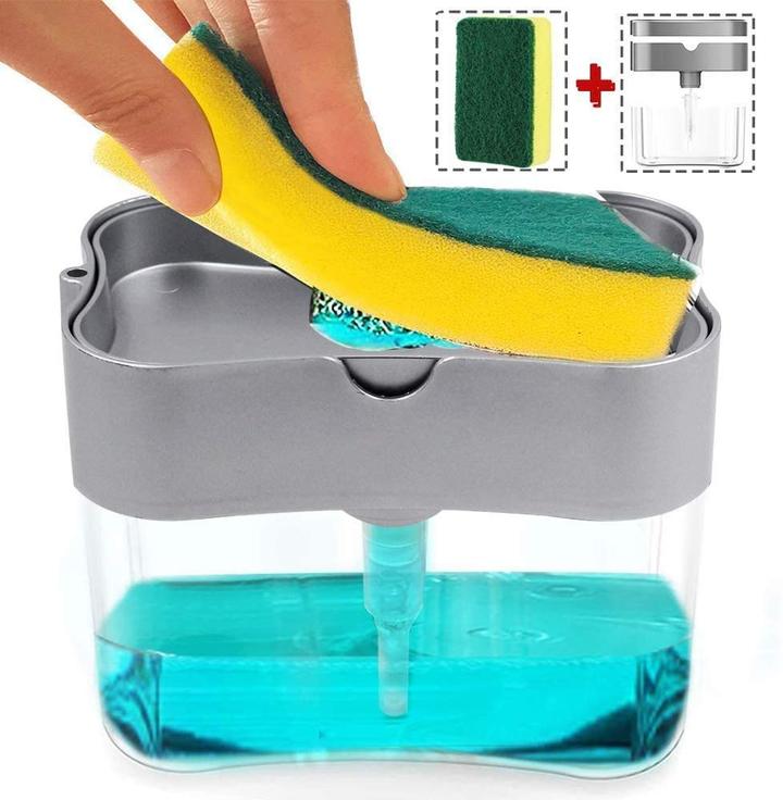 UPGRADED Liquid Soap Dispenser & Sponge Holder (WITH FREE SPONGE) - Fab Alchemy