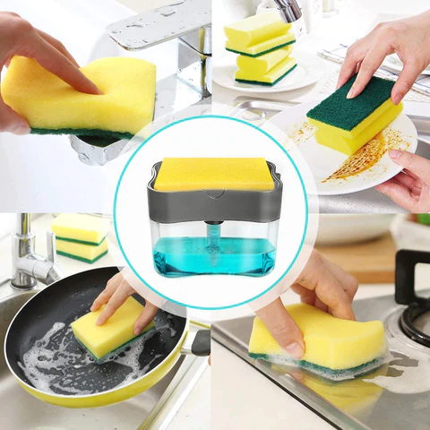 UPGRADED Liquid Soap Dispenser & Sponge Holder (WITH FREE SPONGE) - Fab Alchemy