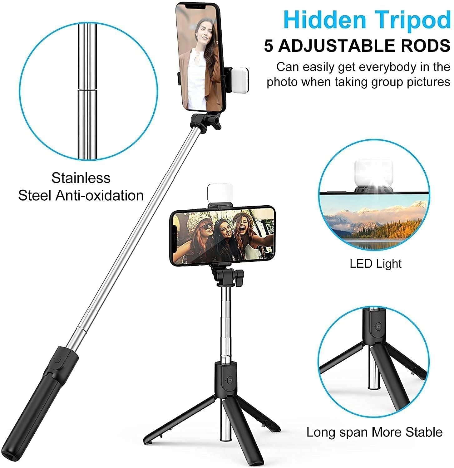 All-in-One Wireless Bluetooth Selfie Stick Tripod - Fab Alchemy