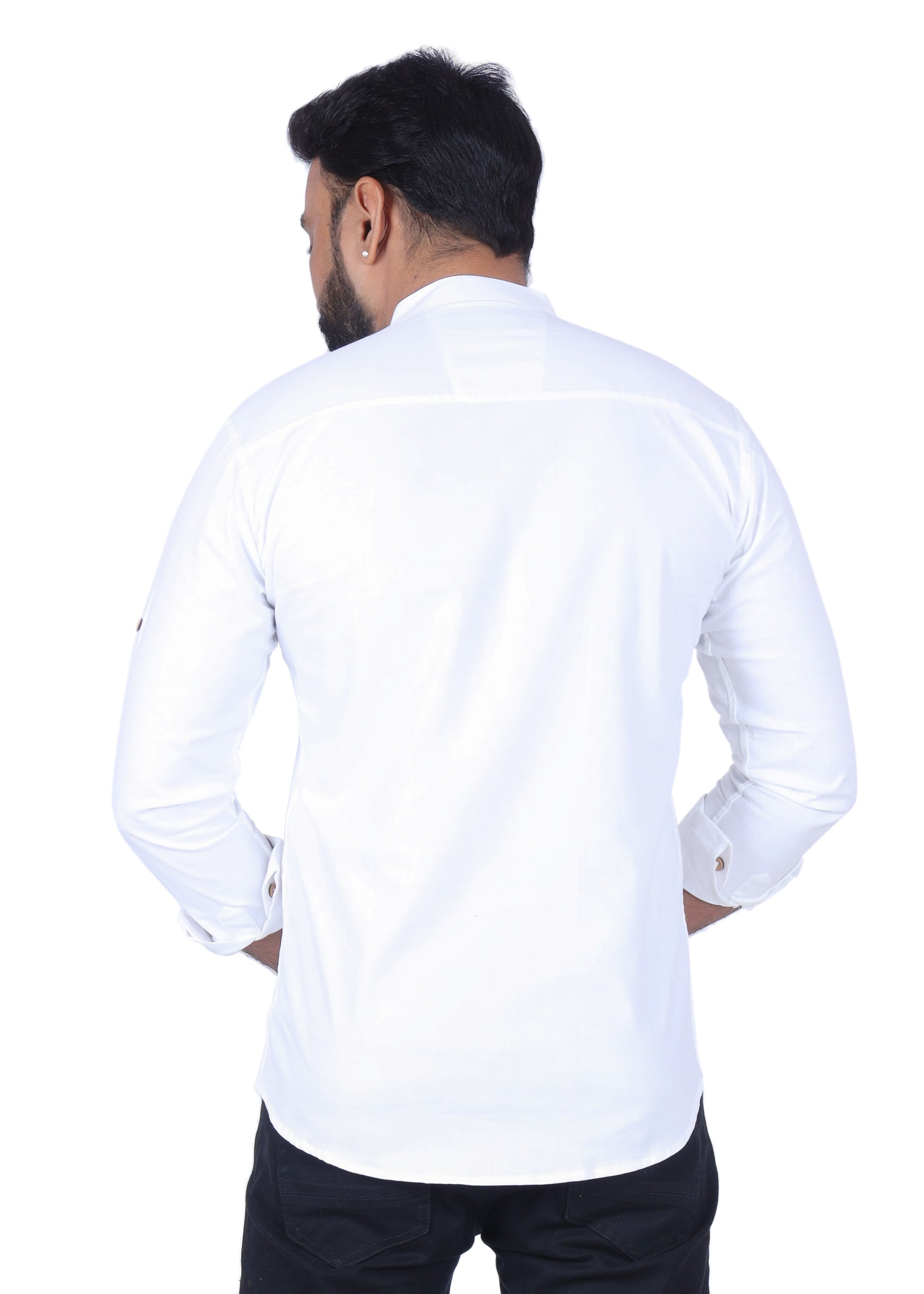White Solid Pure Cotton Straight Kurta - Fab Alchemy