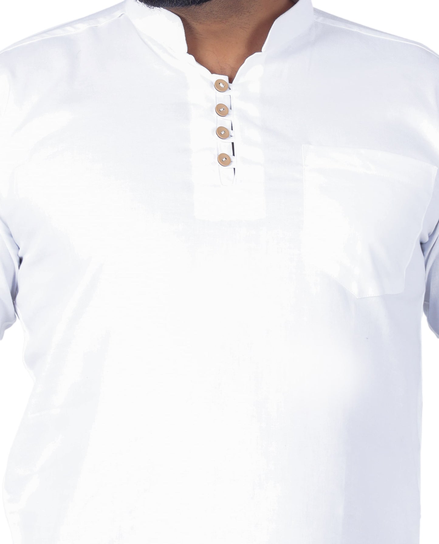 White Solid Pure Cotton Straight Kurta - Fab Alchemy