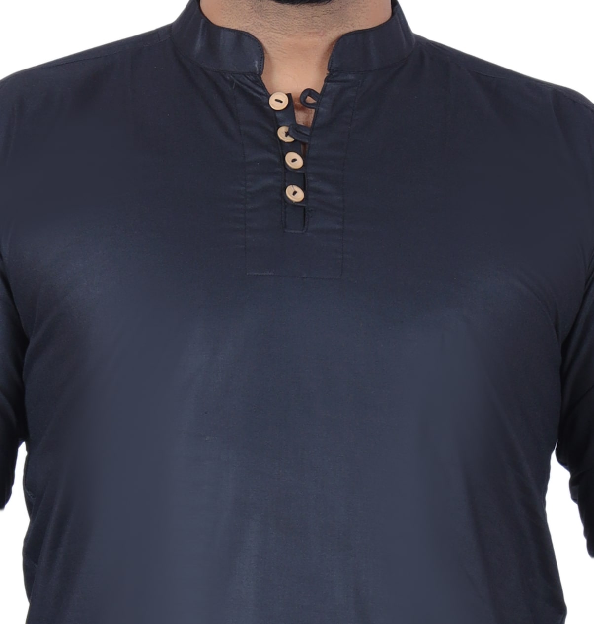 Black Solid Pure Cotton Straight Kurta - Fab Alchemy