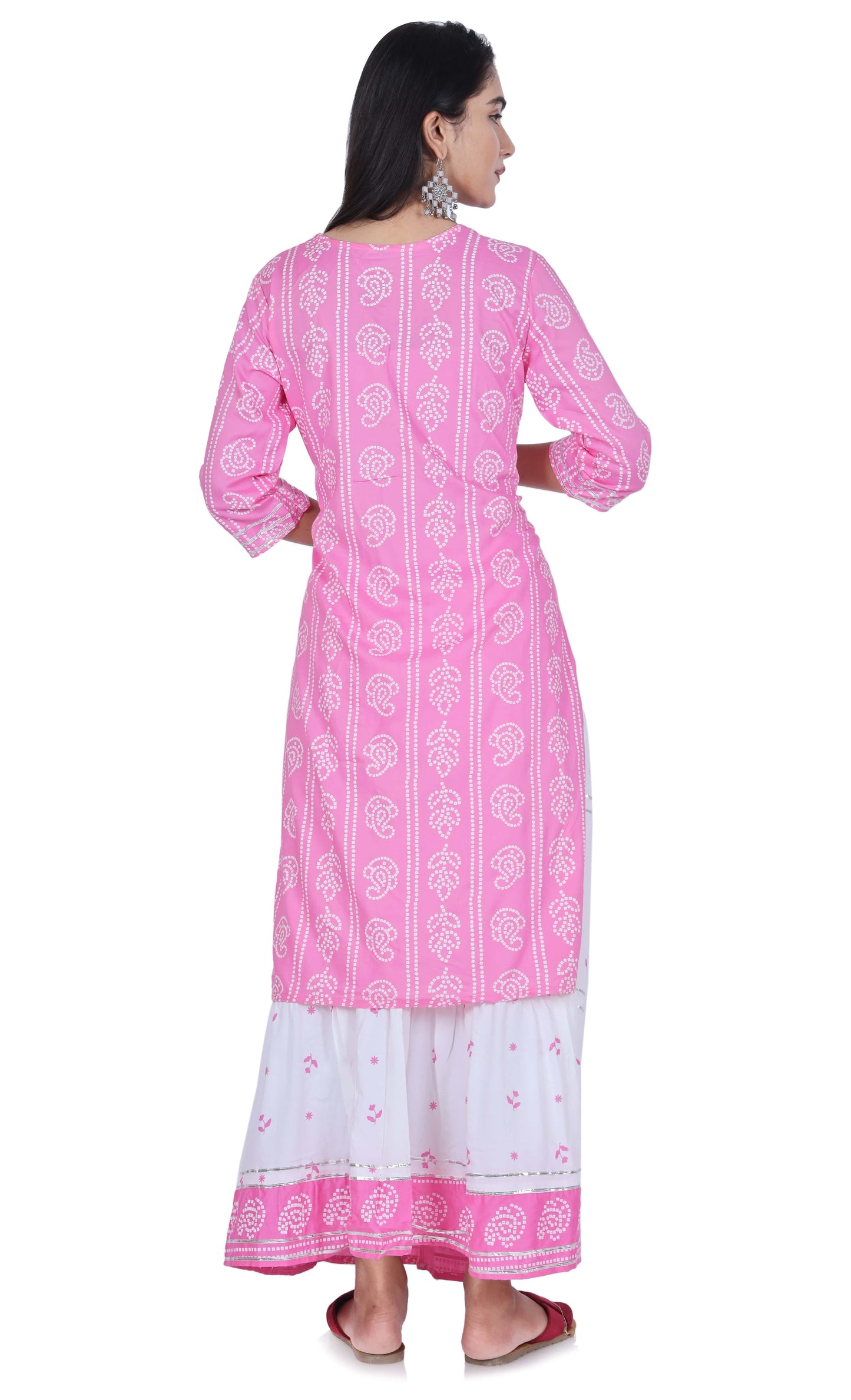 Light Pink Cotton Kurta and Skirt Set - Fab Alchemy