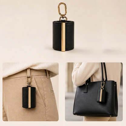 FabPocketTote™ Foldable Keychain Tote Bag (Black)