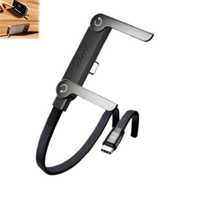 FabStandCord USB-C cable with foldout stand open