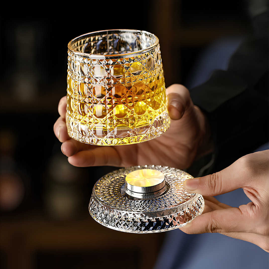 FabOrbitGlass™ Rotating LED Whiskey Glass