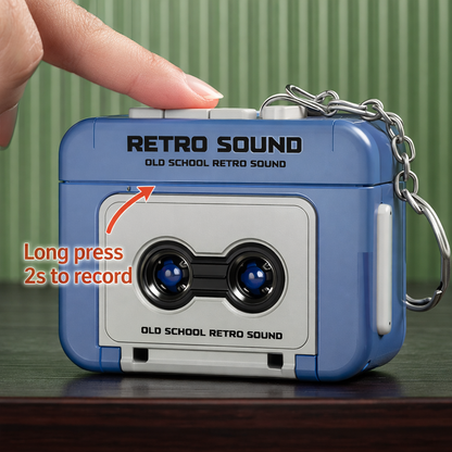 FabRewind™ Retro Sound Recorder Keychain (2pcs) blue product view 4
