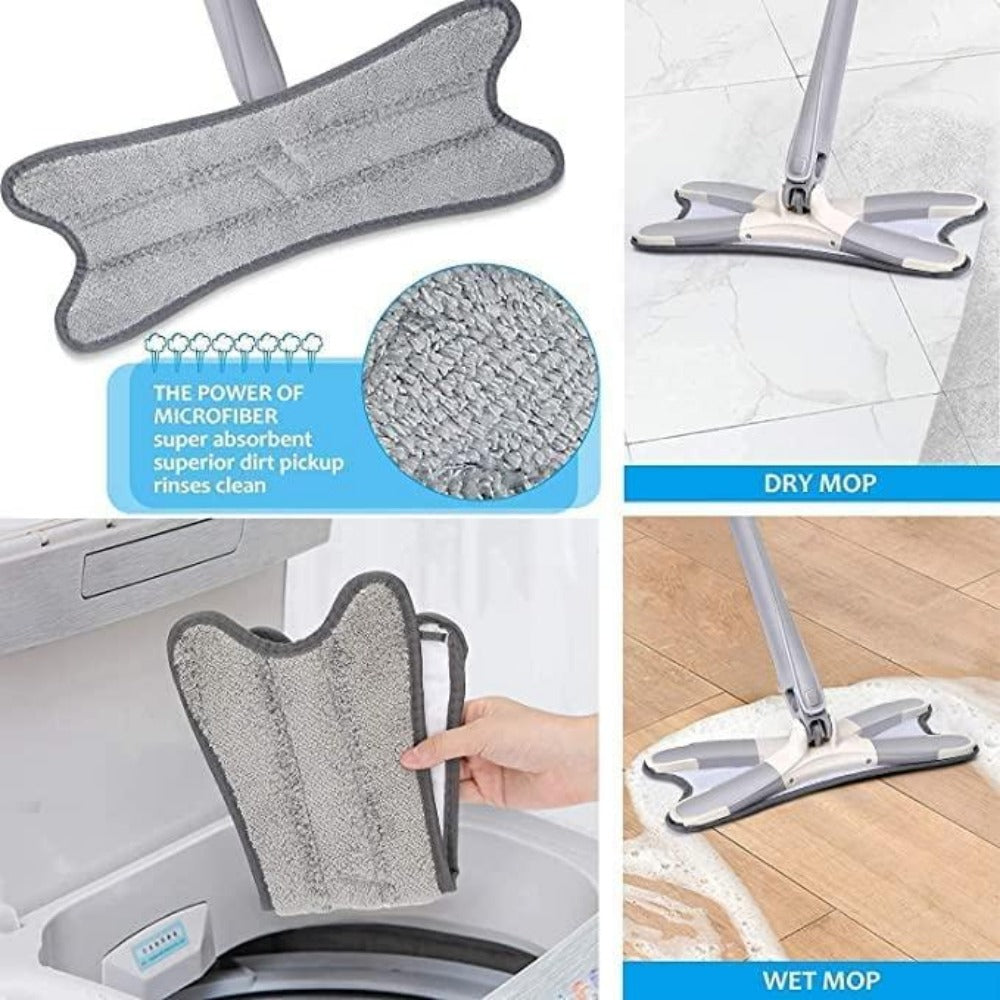 X Type 360 Degree Flat Hand-Free Wash Mop - Fab Alchemy