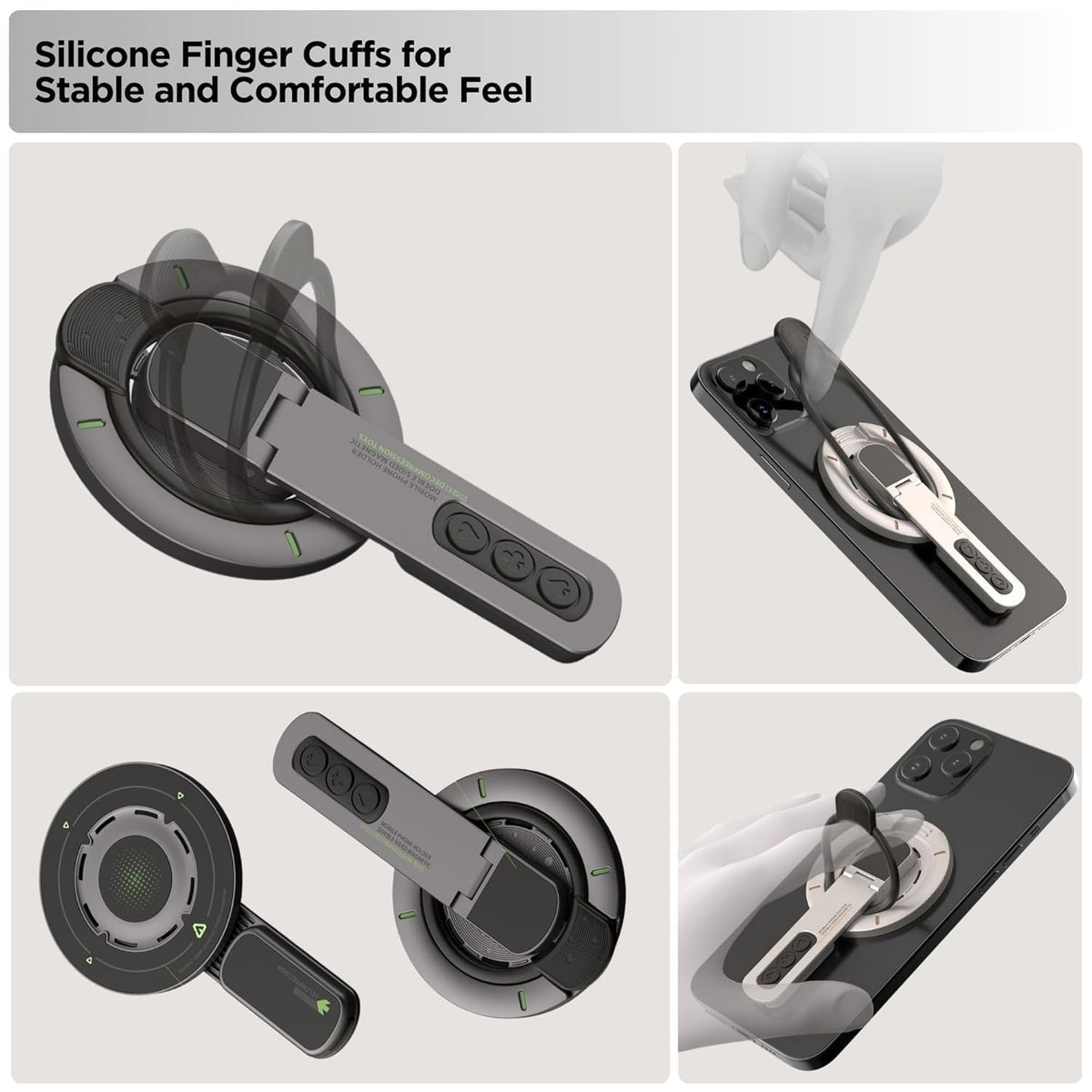 FabOrbitGrip™ 3-in-1 Magnetic Phone Stand (Grey) product view 4