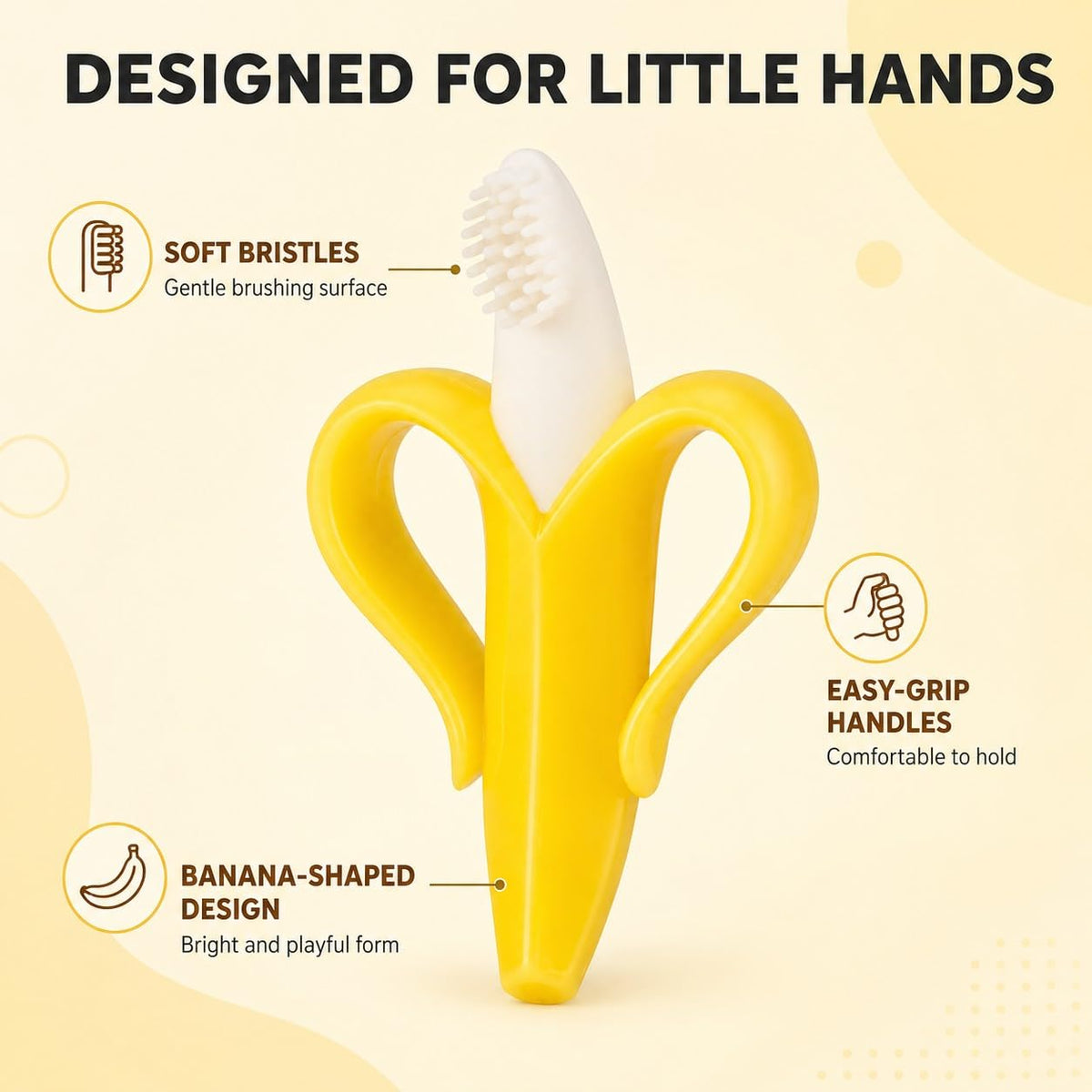 FabNanaGrip™ Banana Teether & Training Brush (2pcs) product view 2