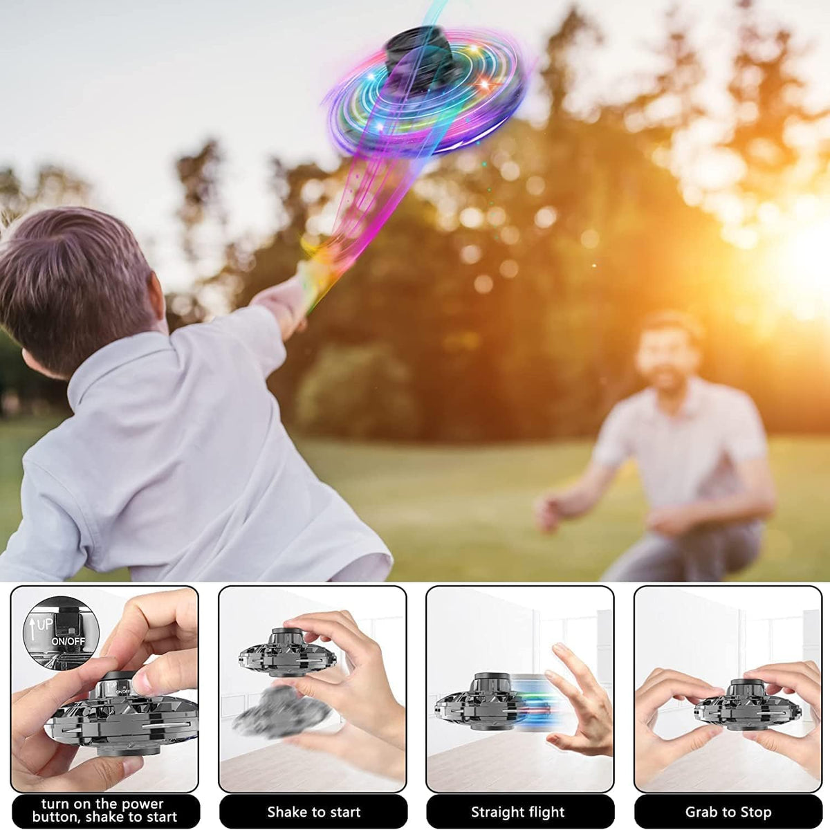FabOrbitGlow™ LED Flying Spinner Toy - Fab Alchemy