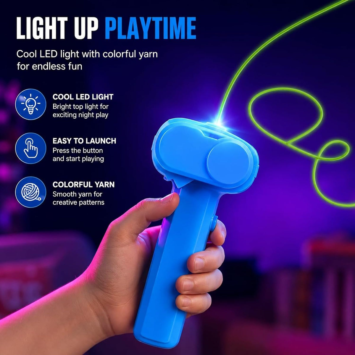 FabString™ Flying Rope Launcher Toy (Blue)