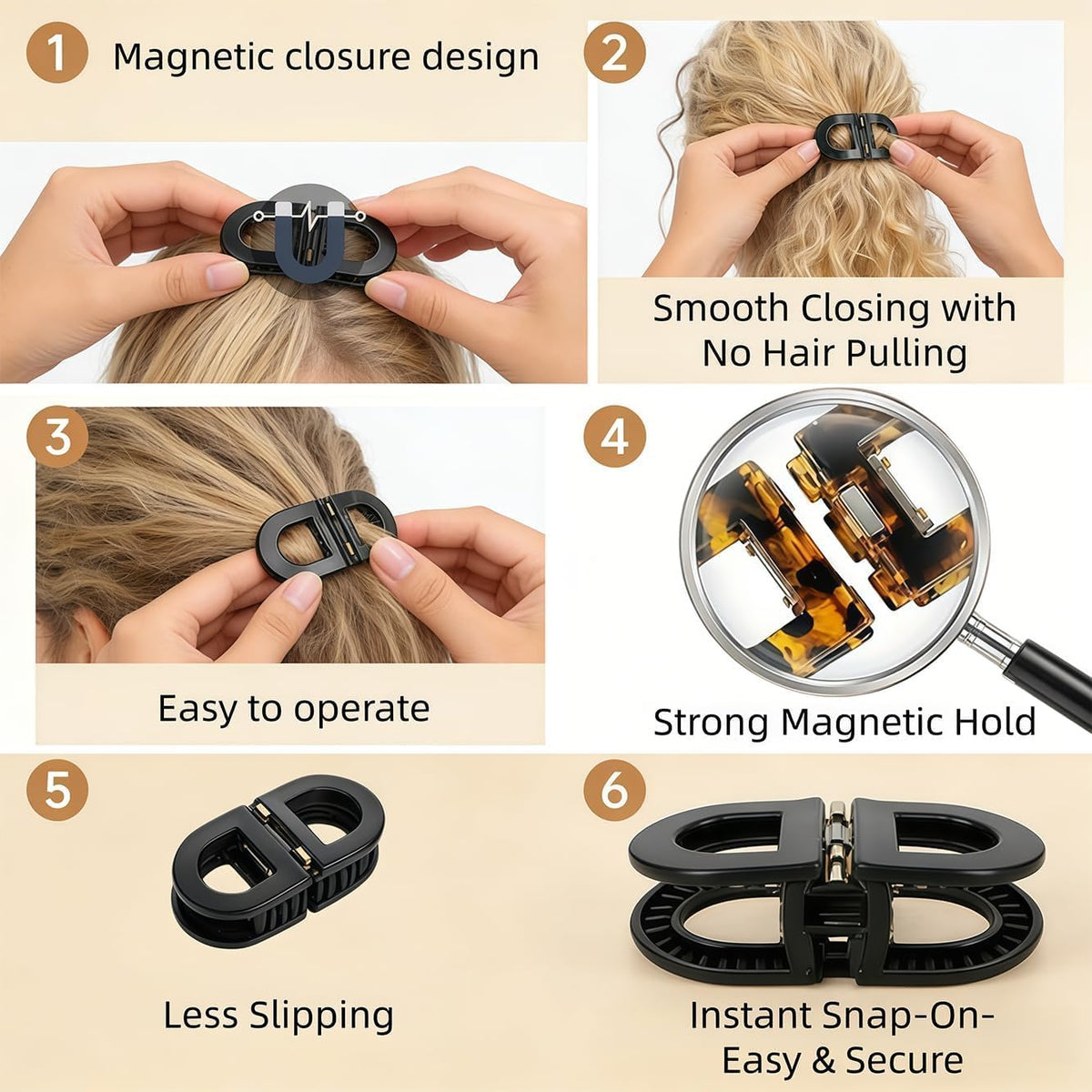 FabClasp™ Magnetic Hair Clips