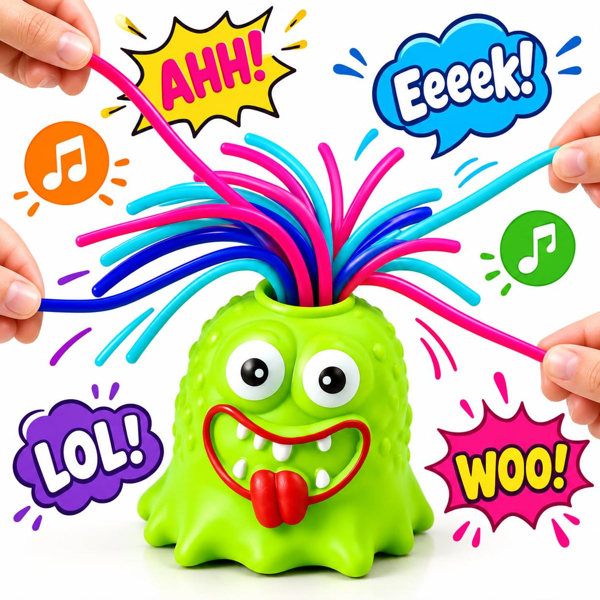 FabSqueak™ Pull-Hair Monster Fidget Toy