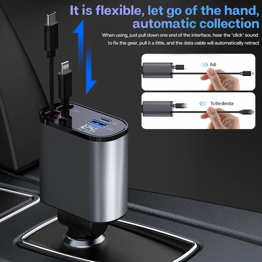 FabDrivePort™ 4-in-1 Retractable Car Charger product view 6