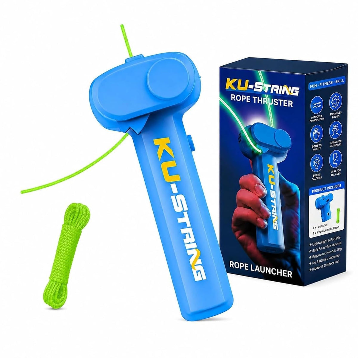 FabString™ Flying Rope Launcher Toy (Blue)