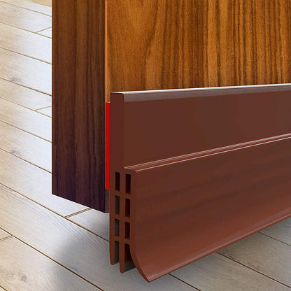 FabSealFlex™ Brown Door Bottom Sealing Strips (2pcs) fitted door view