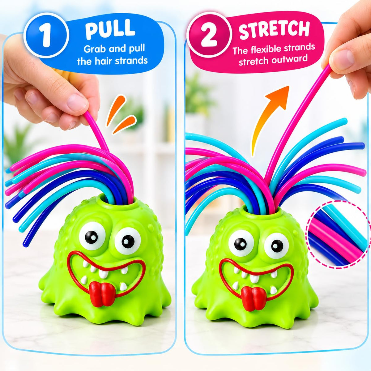 FabSqueak™ Pull-Hair Monster Fidget Toy
