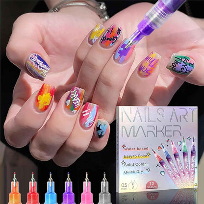 FabDoodle™ 12-Colour Nail Art Marker Set