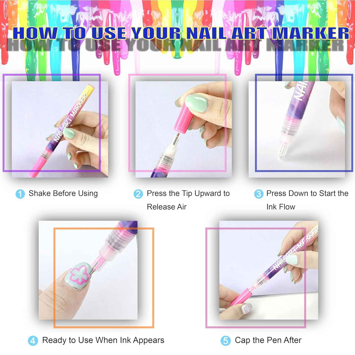 FabDoodle™ 12-Colour Nail Art Marker Set