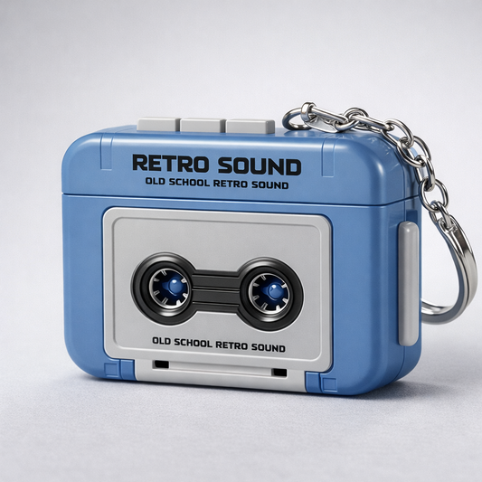 FabRewind™ Retro Sound Recorder Keychain (2pcs) blue product view 2