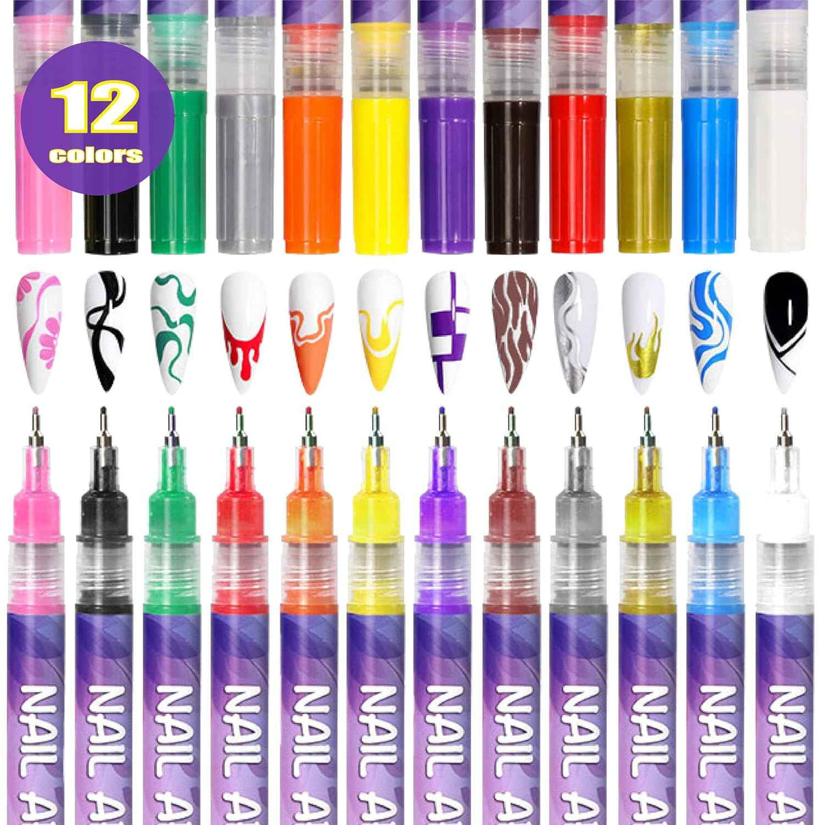 FabDoodle™ 12-Colour Nail Art Marker Set