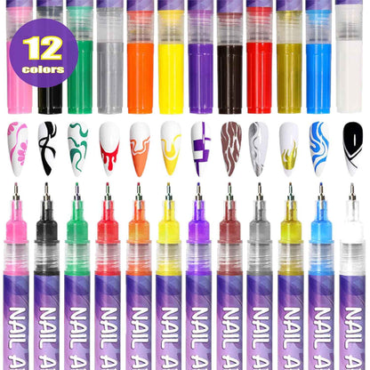 FabDoodle™ 12-Colour Nail Art Marker Set