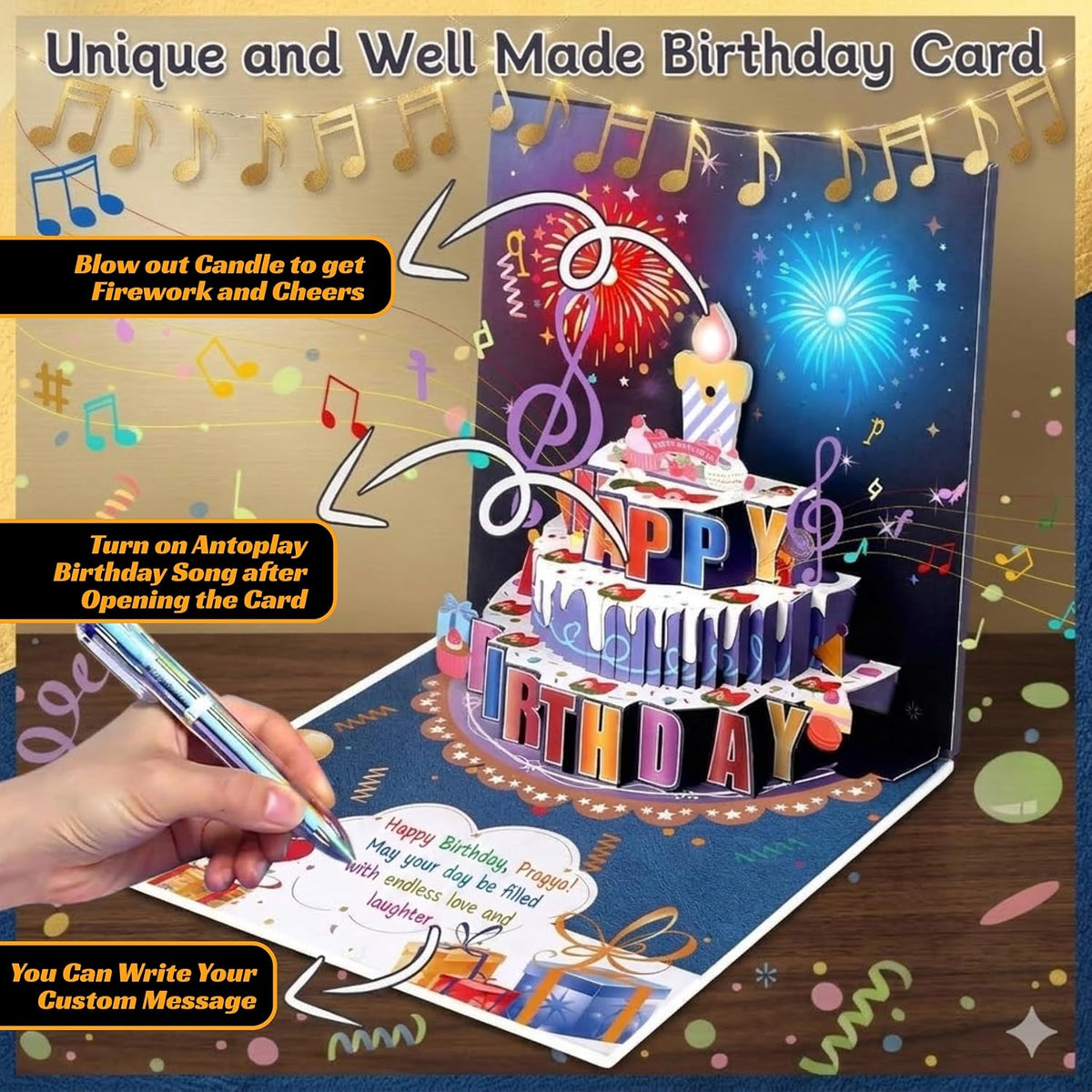 FabCelebrate™ 3D Musical Birthday Card
