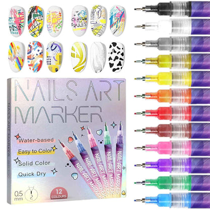 FabDoodle™ 12-Colour Nail Art Marker Set