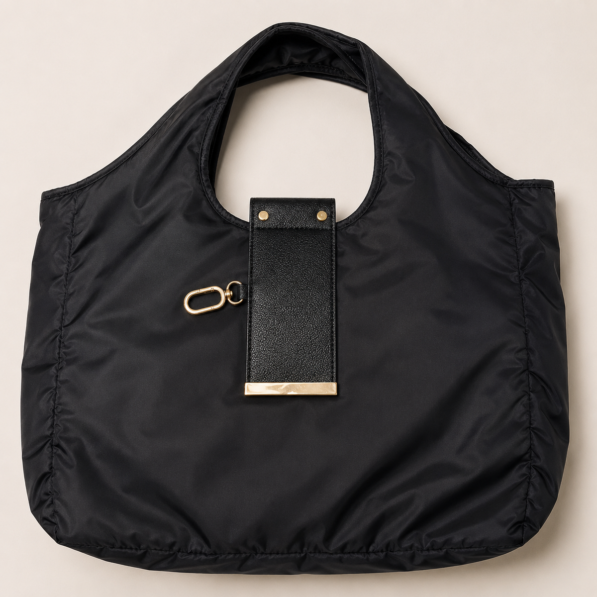 FabPocketTote™ Foldable Keychain Tote Bag (Black)