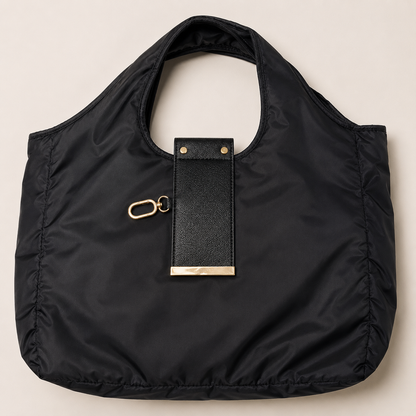 FabPocketTote™ Foldable Keychain Tote Bag (Black)