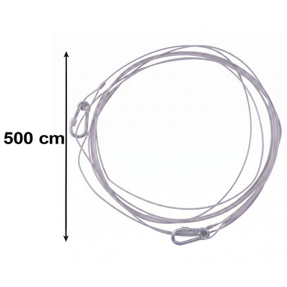 FabLine™ Steel Clothes Drying Rope with Hooks (2pcs, 5m each) view 3