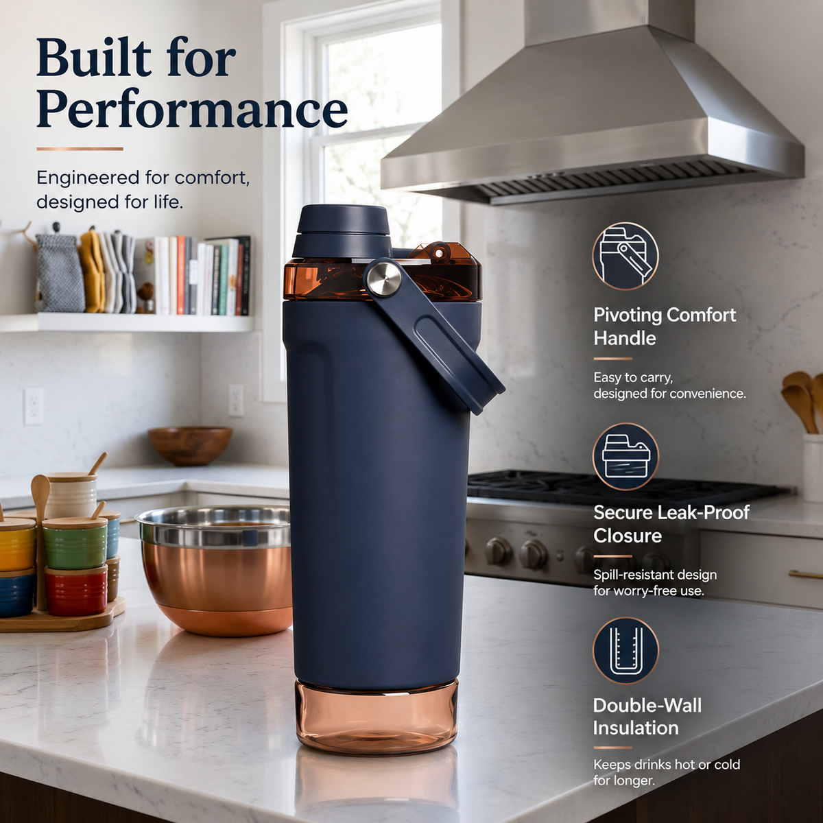 FabShakeGo™ 600ml Insulated Shaker Bottle - Fab Alchemy