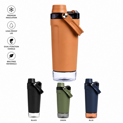 FabShakeGo™ 600ml Insulated Shaker Bottle - Fab Alchemy