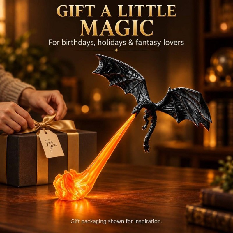 FabEmberWing™ Fire-Breathing Dragon Shelf Light - Fab Alchemy
