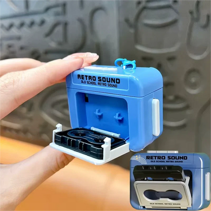 FabRewind™ Retro Sound Recorder Keychain (2pcs) blue product view 3