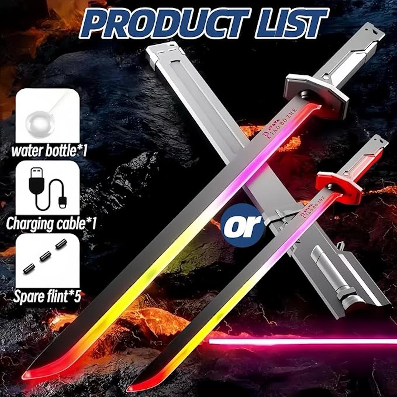 FabSpark™ LED Sword – Rechargeable anime cosplay light katana with