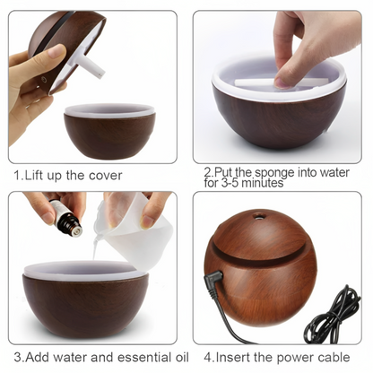 Wooden Aroma Diffuser Humidifier - Fab Alchemy