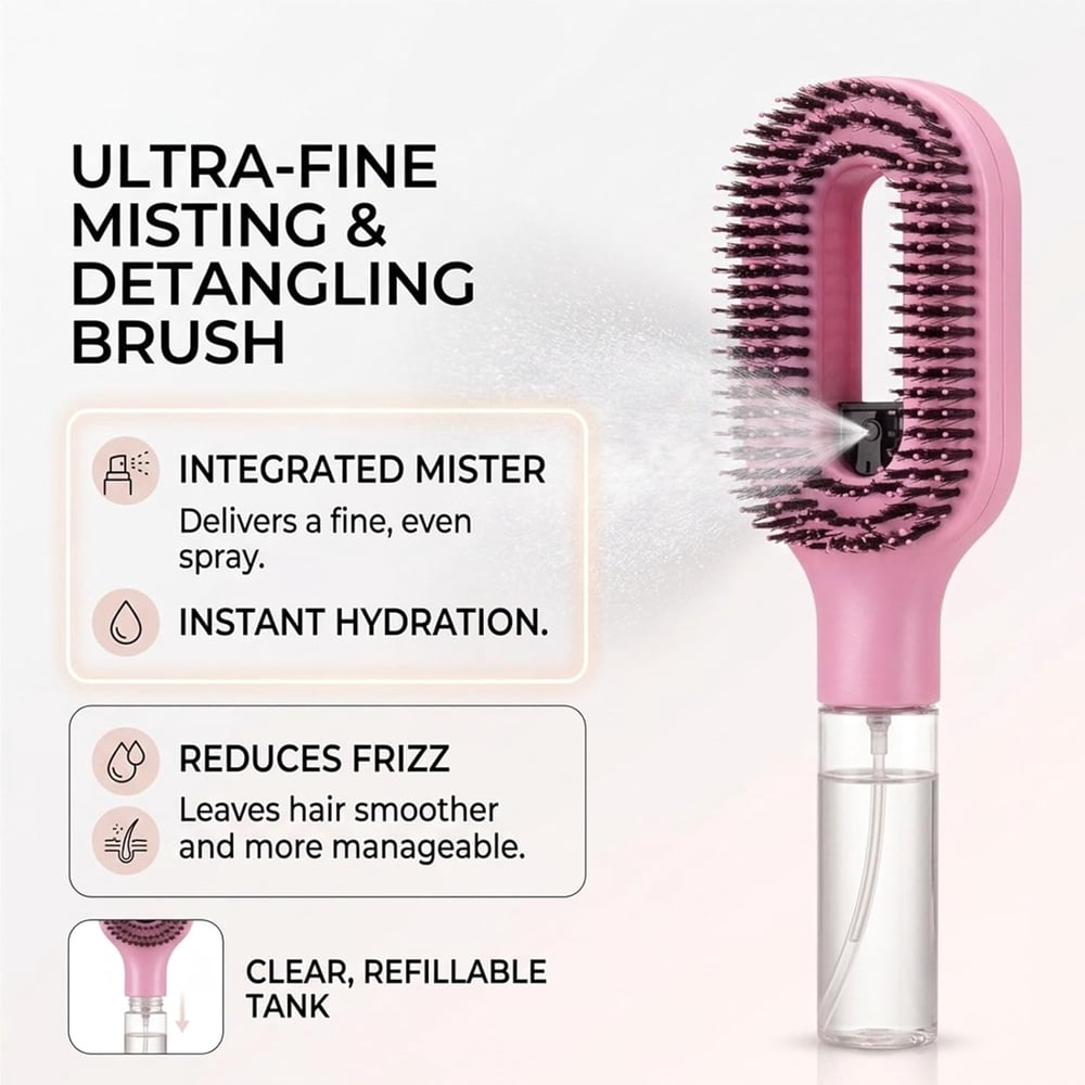 FabMistComb™ Refillable Spray Hair Brush