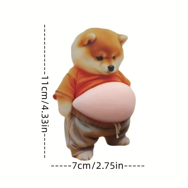 Shiba Inu sticker product dimensions illustrated