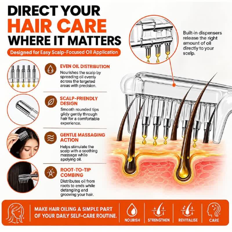 FabScalp™ Refillable Hair Oil Applicator Comb product view 2